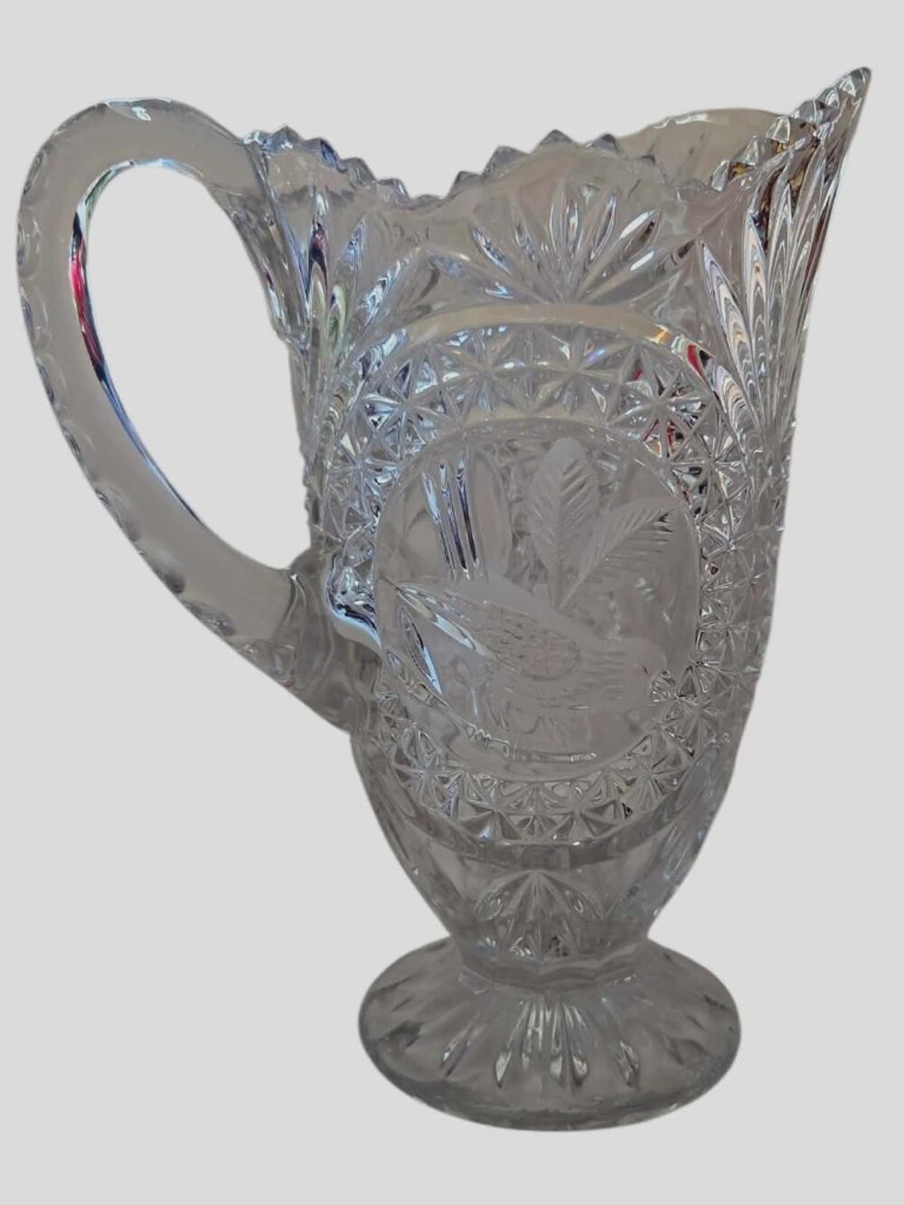 Hofbauer Byrdes Collection Ruby 32oz Crystal Pitcher 9” Vintage Made In Germany